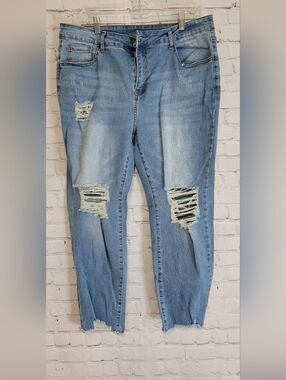 Light Blue Distressed Women's Jeans Size 16